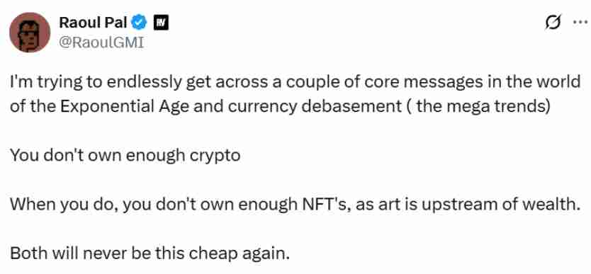 货币贬值时代拥有的加密货币和NFT要越多